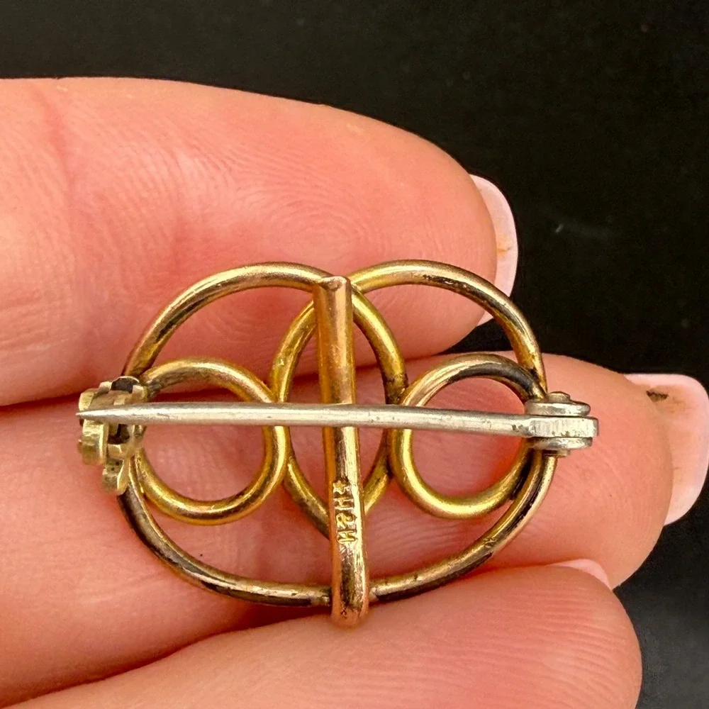 Vintage Gold Filled Brooch Knot Pocket Watch Pin